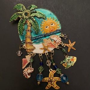 LUNCH AT THE RITZ  OCEAN BEACH BROOCH PENDANT